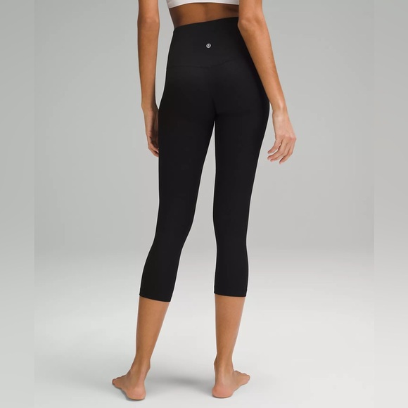 Lululemon Align Ribbed High-Rise Crop 23" leggings size 8 in black nulu yoga - Picture 4 of 14